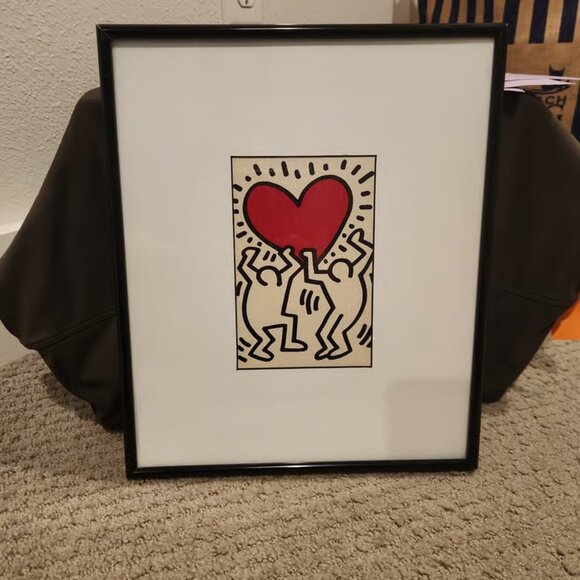 Keith Haring framed print! Must see. BENEFITS RESCUE DOGS - Picture 1 of 14